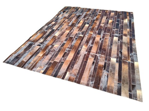 Dark Brown Stripes Length direction cowhide rug