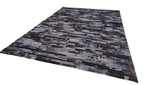 Chocolate stripes width direction cowhide rug