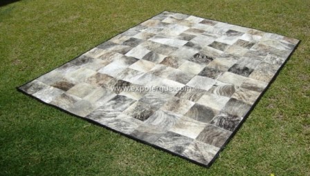 Grey Brindle cowhide rug