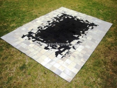 Black cloud cowhide rug