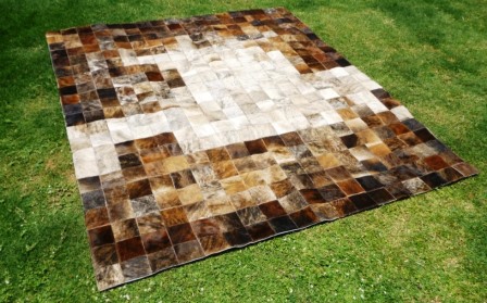 Tetris cowhide rug