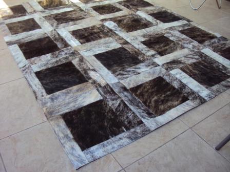Brindle grey cowhide rug