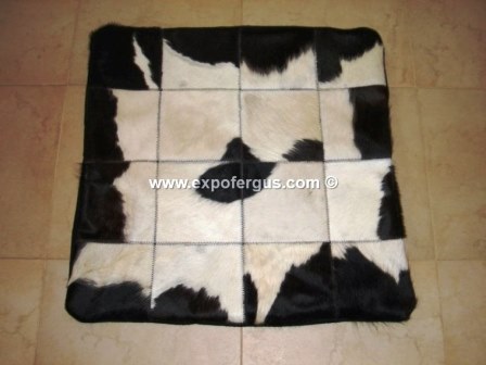 Natural cowhide pillows/cushions made with patches