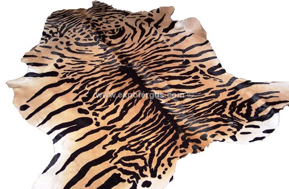 Bengal Tiger cowhide rug