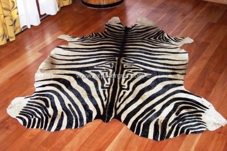 ebony zebra cowhide rug