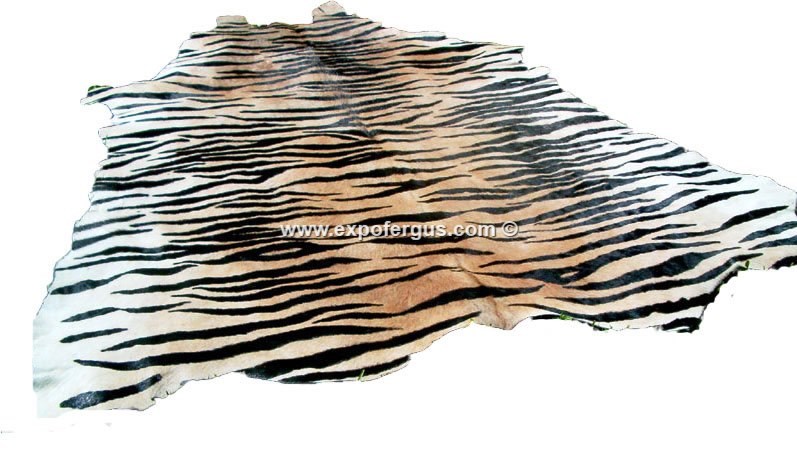 Tiger cowhide rug
